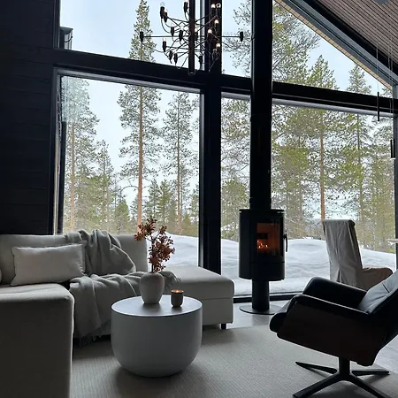 Villa Black Villa, Aurora View Bath & Sauna, Private Design In Lapland Kolari