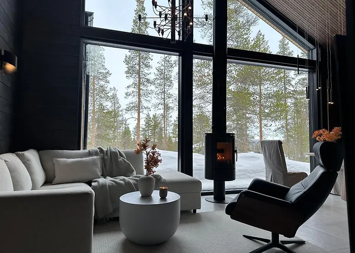 فيلة Black Villa, Aurora View Bath & Sauna, Private Design In Lapland كولاري